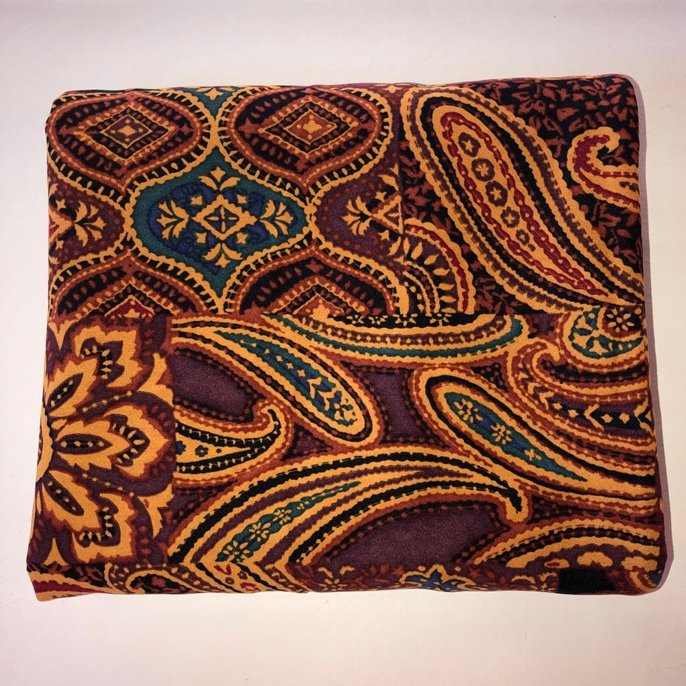 Cotton Blend Paisley Abstract Uncut Fabric (3.75 yds x 44”) GORGEOUS Colors! - Picture 12 of 15